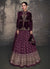 Deep Purple Golden Embroidery Peplum Style Lehenga