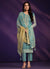Blue And Yellow Embroidered Salwar Kameez Suit