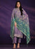 Purple And Turquoise Embroidered Salwar Kameez Suit