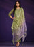 Light Green And Purple Embroidered Salwar Kameez Suit