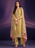 Yellow And Pink Embroidered Salwar Kameez Suit