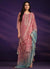 Pink And Blue Embroidered Salwar Kameez Suit