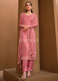 Blush Pink Crystal Embroidered Pant Style Suit