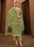 Mist Green Crystal Embroidered Pant Style Suit