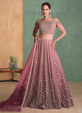 Rich Pink Ombré Traditional Embroidery Bridal Lehenga Choli