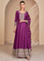 Plum Purple Embroidery Silk Anarkali Suit