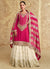 Pink And Off White Embroidered Gharara Style Suit