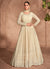 Cream White Chikankari Embroidery Festive Anarkali Dress