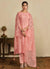 Peach Thread Work Embroidery Pakistani Pant Suit