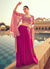 Magenta Pink Handwork Embroidery Cape Style Palazzo Set