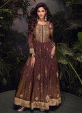 Maroon Ombré Traditional Silk Anarkali Suit