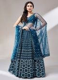 Royal Blue Multi Embroidery Wedding Lehenga Choli