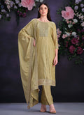 Yellow Designer Embroidery Pakistani Pant Suit