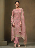 Pink Multi Embroidered Pakistani Pant Style Suit