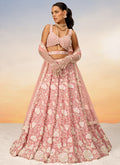 Blush Pink Sequence Embroidery Bridal Lehenga Choli For Indian Wedding