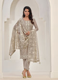 Beige Embroidery Pakistani Salwar Kameez Suit