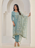 Sky Blue Pakistani Salwar Kameez Suit