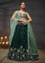 Dark Green Embroidered Bridal Lehenga Choli