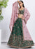 Green And Pink Multi Embroidered Bridal Lehenga Choli