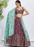 Mauve Purple Multi Embroidered Bridal Lehenga Choli