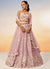 Blush Pink Multi Embroidery Bridal Lehenga Choli