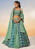 Green Two Tone Sequence Embroidery Bridal Lehenga Choli