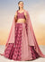 Pink And Wine Sequence Embroidery Bridal Lehenga Choli