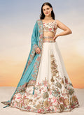 Off White Multi Embroidery Bridal Lehenga Choli