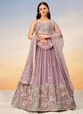 Mauve Purple Multi Embroidery Bridal Lehenga Choli