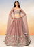 Rose Gold Multi Embroidery Bridal Lehenga Choli