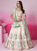 Off White Multi Embroidery Bridal Lehenga Choli