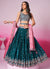 Deep Turquoise Multi Embroidered Bridal Lehenga Choli