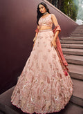 Peach Rust Multi Embroidered Bridal Lehenga Choli