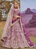 Purple Multi Embroidered Bridal Lehenga Choli