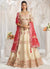 Beige And Magenta Multi Embroidery Bridal Lehenga Choli