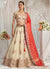 Beige And Red Multi Embroidery Bridal Lehenga Choli