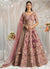 Rose Pink Multi Embroidery Bridal Lehenga Choli