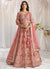 Coral Pink Multi Embroidery Bridal Lehenga Choli