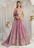 Rose Pink Multi Embroidery Bridal Lehenga Choli