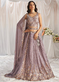 Mauve Purple Multi Embroidery Bridal Lehenga Choli