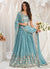 Sky Blue Multi Embroidery Bridal Lehenga Choli