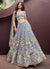 Light Grey Multi Embroidered Bridal Lehenga Choli