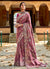 Rich Pink And Magenta Appliqué Embroidery Silk Saree