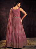 Mauve Purple Sequence And Mirror Work Embroidery Anarkali Gown In Usa Canada