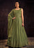 Green Sequence And Mirror Work Embroidery Anarkali Gown