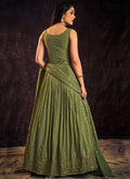 Green Sequence And Mirror Work Embroidery Anarkali Gown In UK CANADA Germany