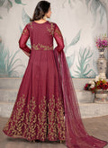 Cherry Red Wedding Anarkali Suit In Usa