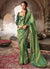 Green Golden Multi-Embroidery Tissue Silk Saree