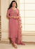 Peach Schiffli Embroidery Traditional Pant Style Salwar Suit