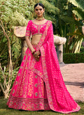 Rani Pink Multi Embroidered Bridal Lehenga Choli